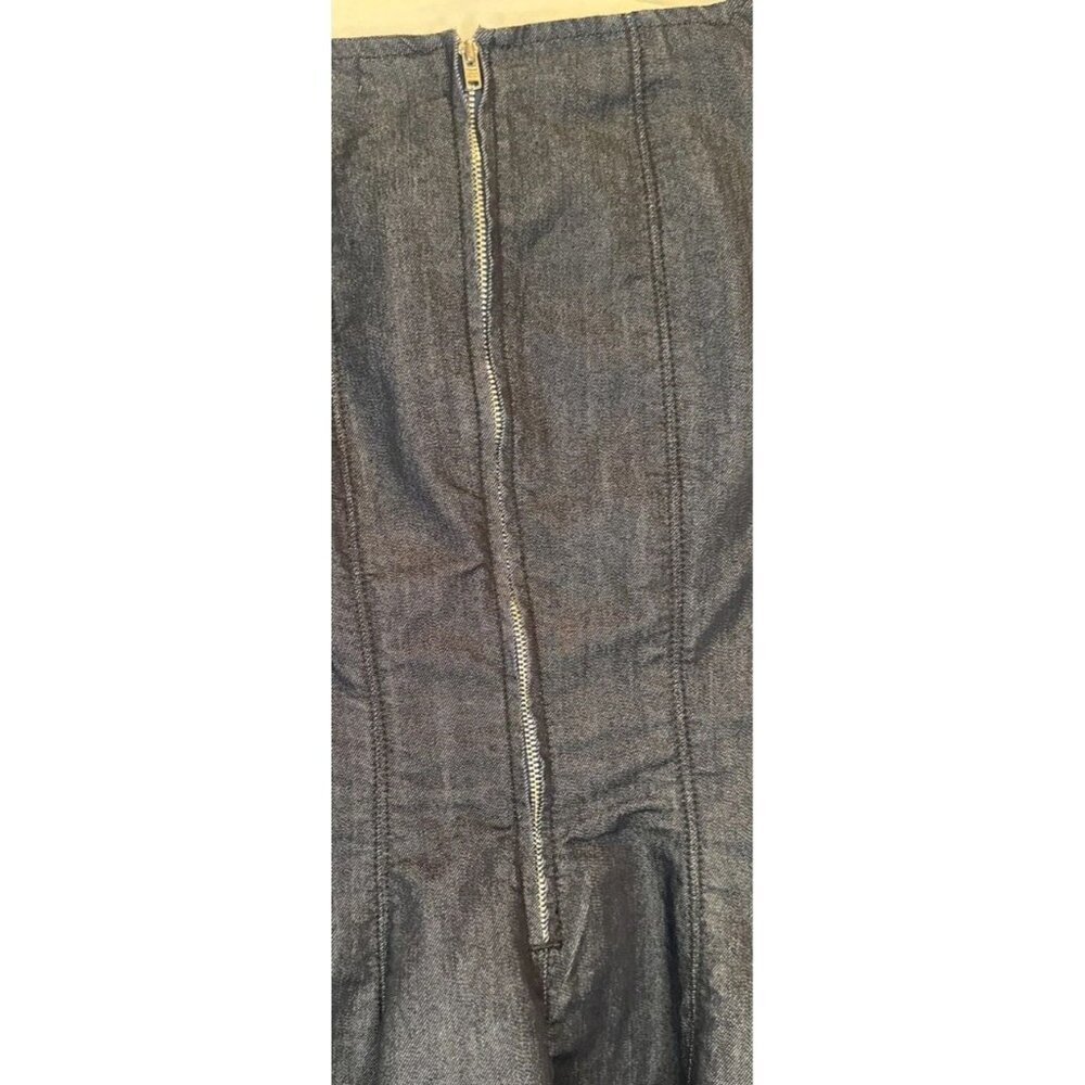 Anthropologie Pilcro Women’s Short Sleeve Square Neck Pleated Blue Denim Dress M - Picture 5 of 9